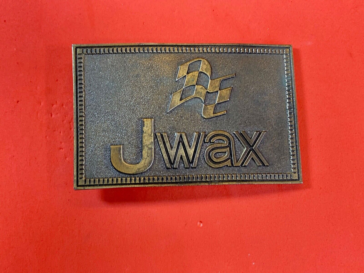 Vintage Jwax Belt Buckle By Lewis   Auto Wax Car Shine!    
