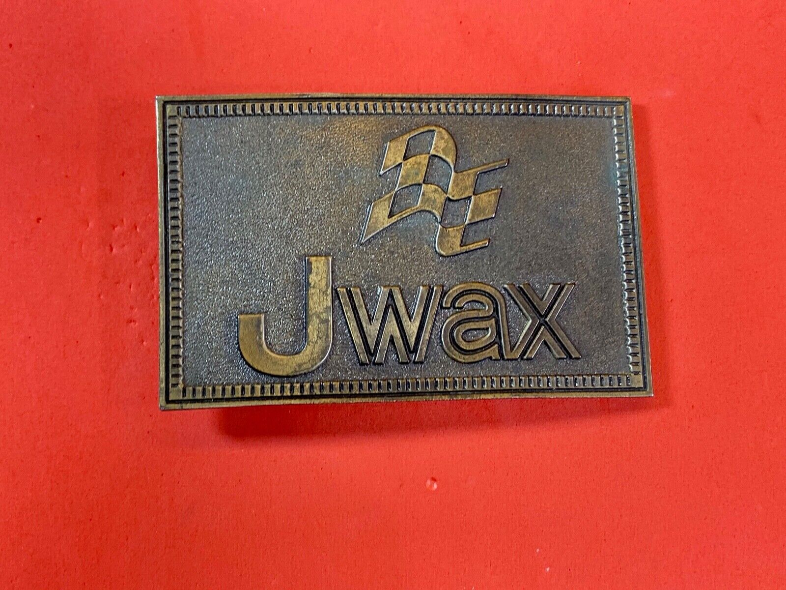 Vintage Jwax Belt Buckle By Lewis   Auto Wax Car Shine!    