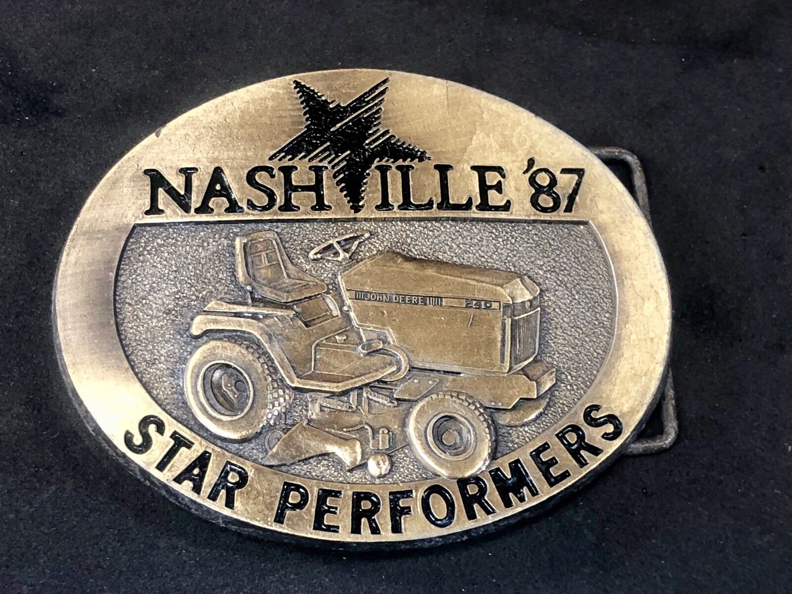 Vintage 1987  NASHVILLE John Deere Lawn Tractors Star Performers Belt Buckle 