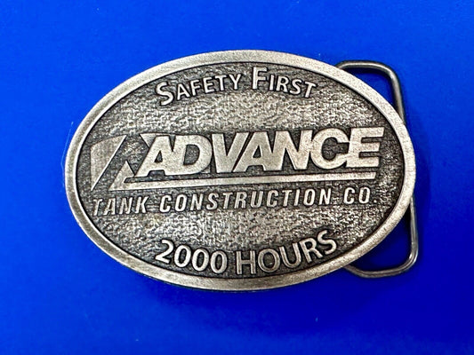 Advance Construction Safety First Award 2000 Hours belt buckle
