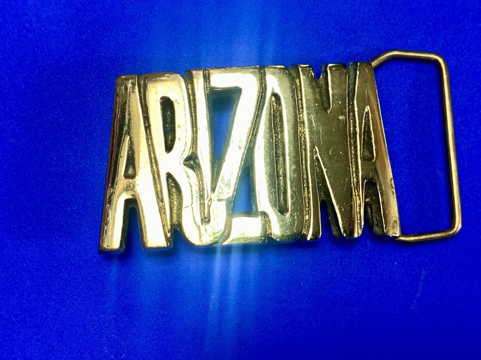 Arizona - The Great State or NAME solid brass Block Letter belt buckle