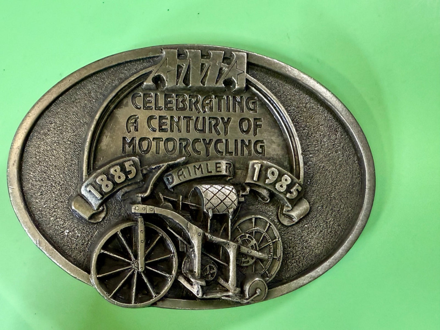 AMA American Motorcyclist Association A Century of Motorcycling Vtg. Belt Buckle