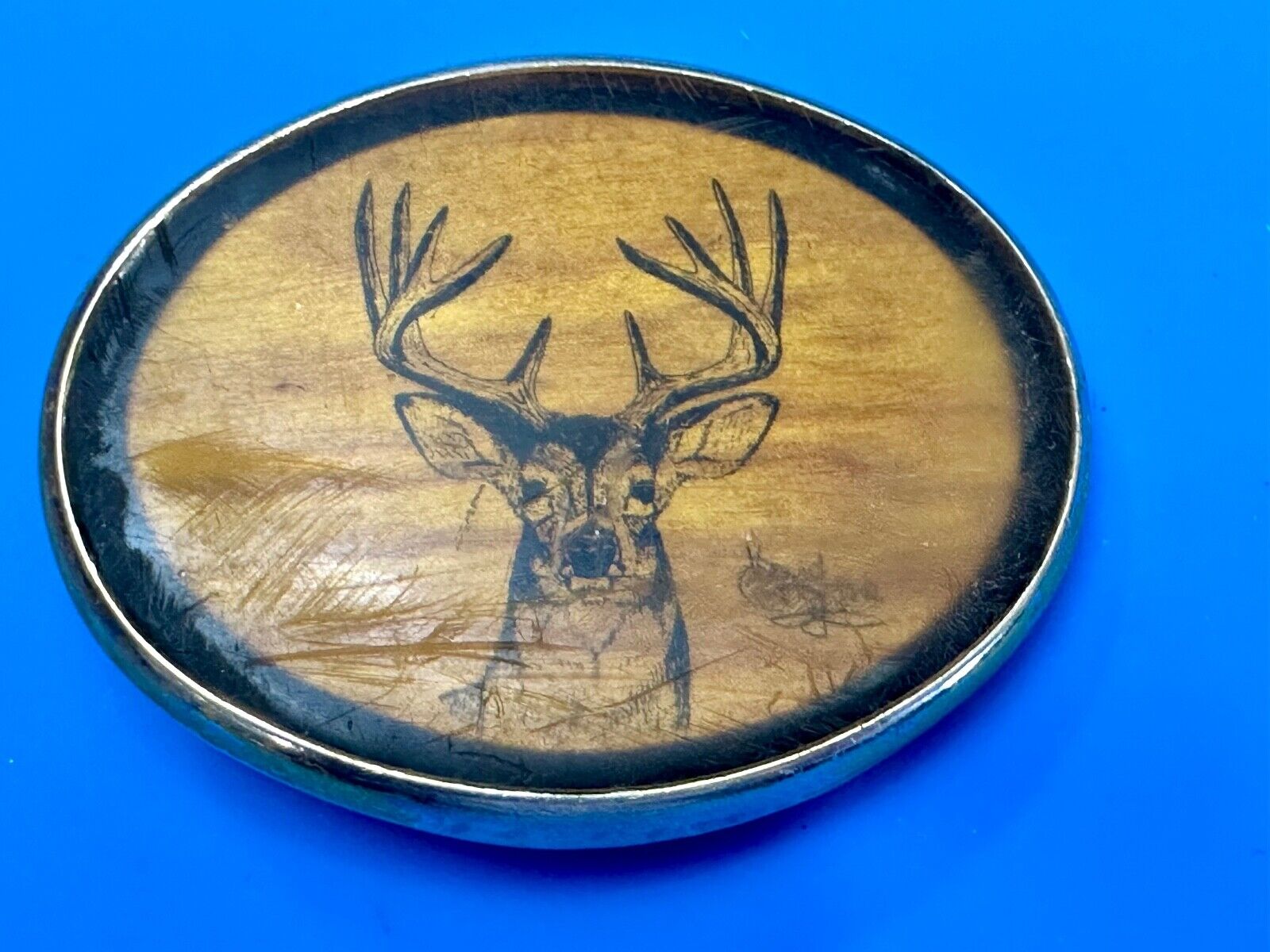Deer Elk Buck Doe Gorgeous 1970s VON WEST Belt Buckle