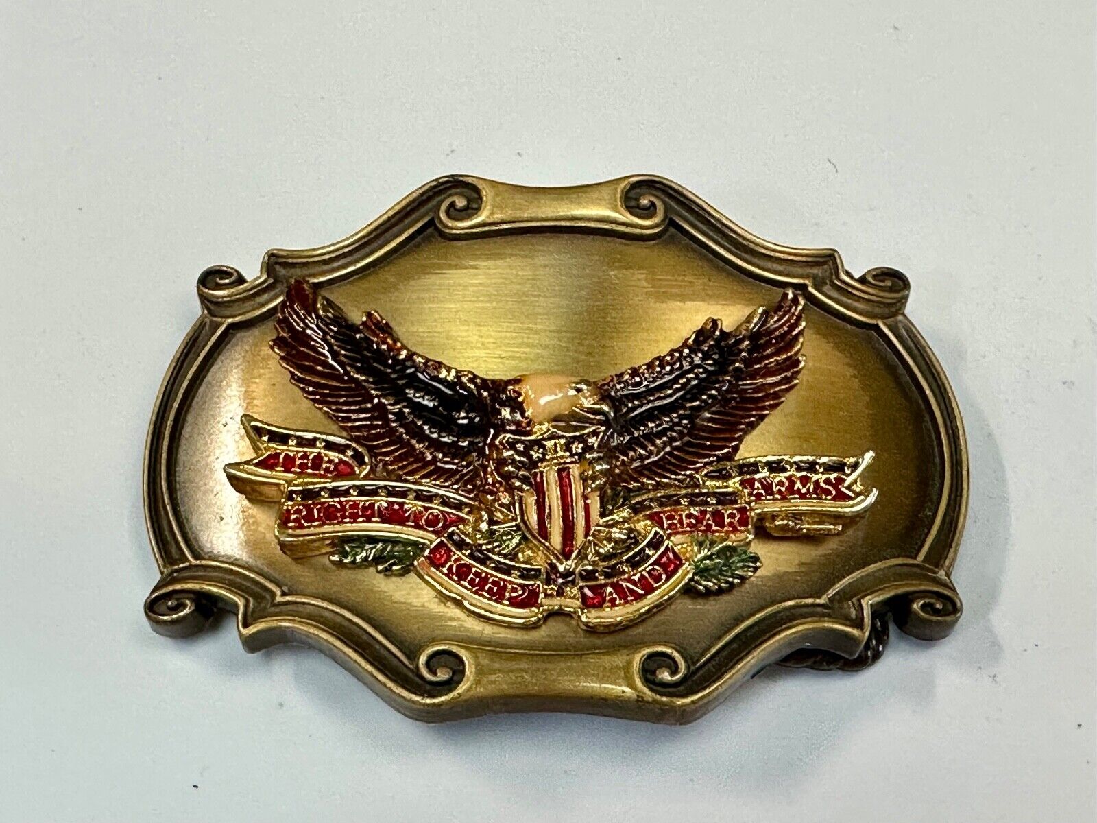The Right keep & bear arms patriotic 2nd amendment eagle Rraintree belt buckle
