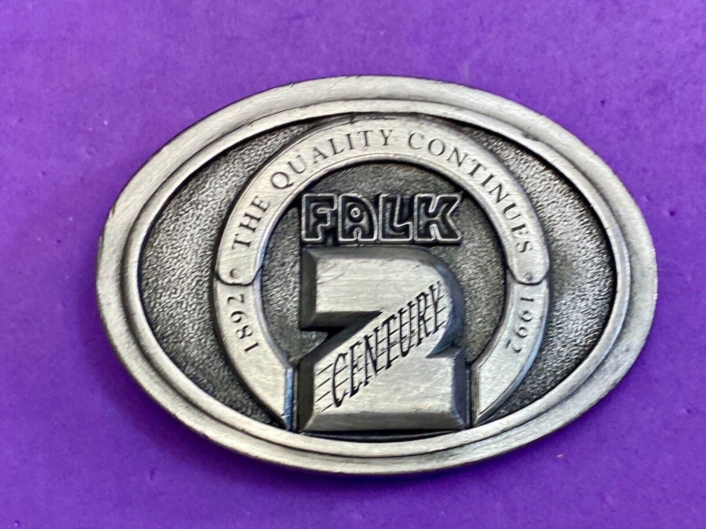 Vintage 1992 Falk Company, 2 Centuries, The Quality Continues Belt Buckle   #16 