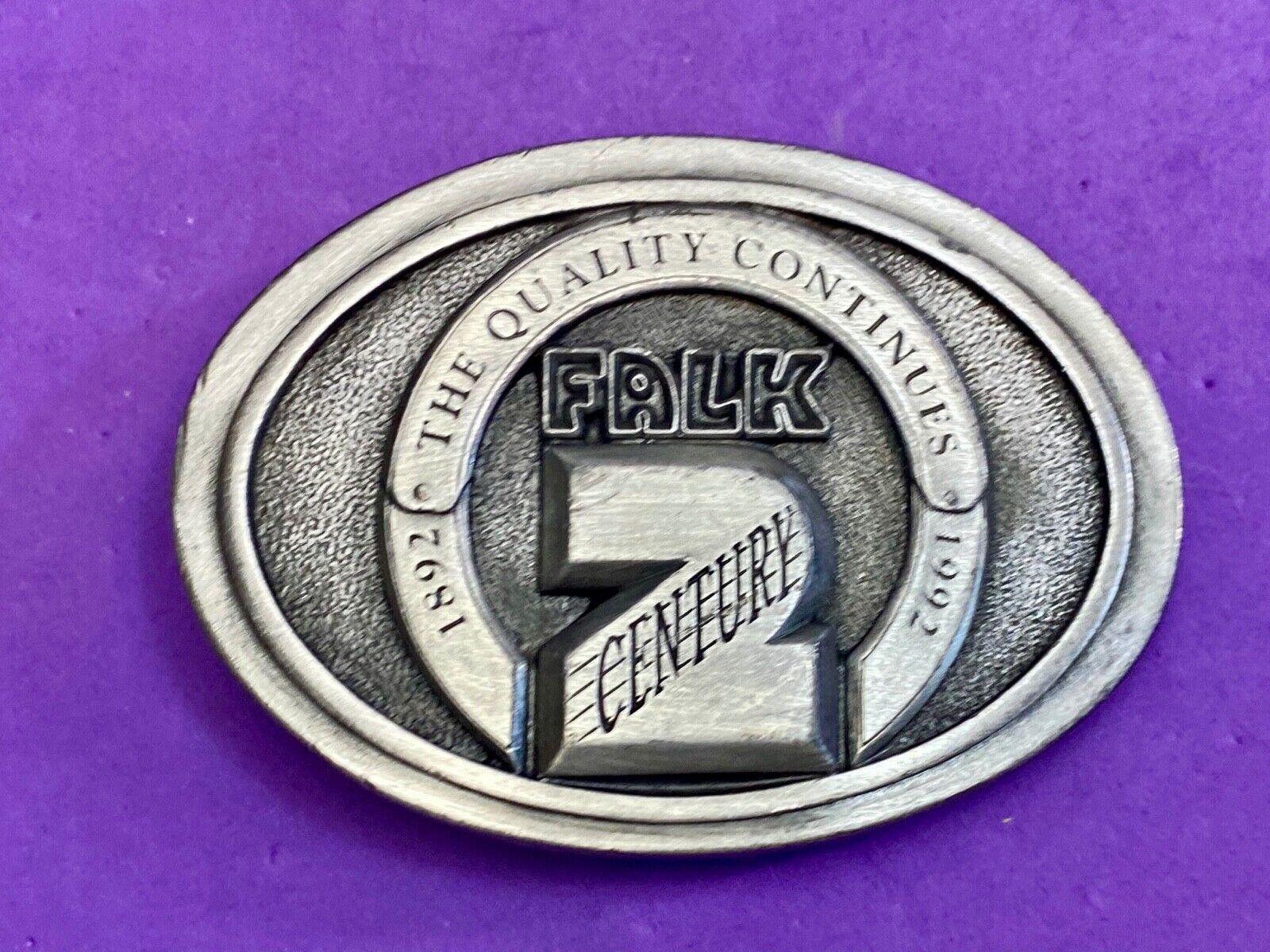 Vintage 1992 Falk Company, 2 Centuries, The Quality Continues Belt Buckle   #16 