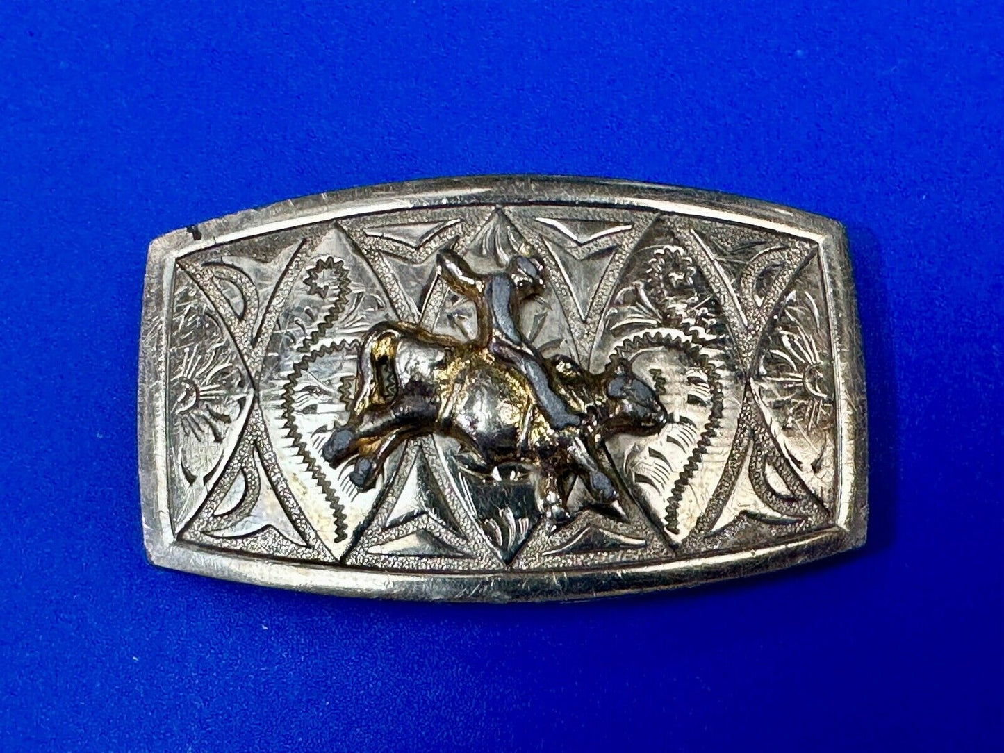 Vintage Cowboy Saddle Bronc western belt buckle to restore