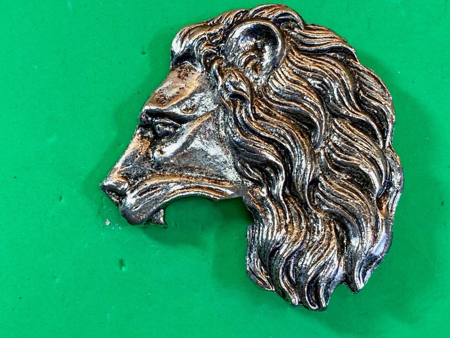Vintage Lions Maine Figural Cut Out Head Bust Clip Belt Buckle 