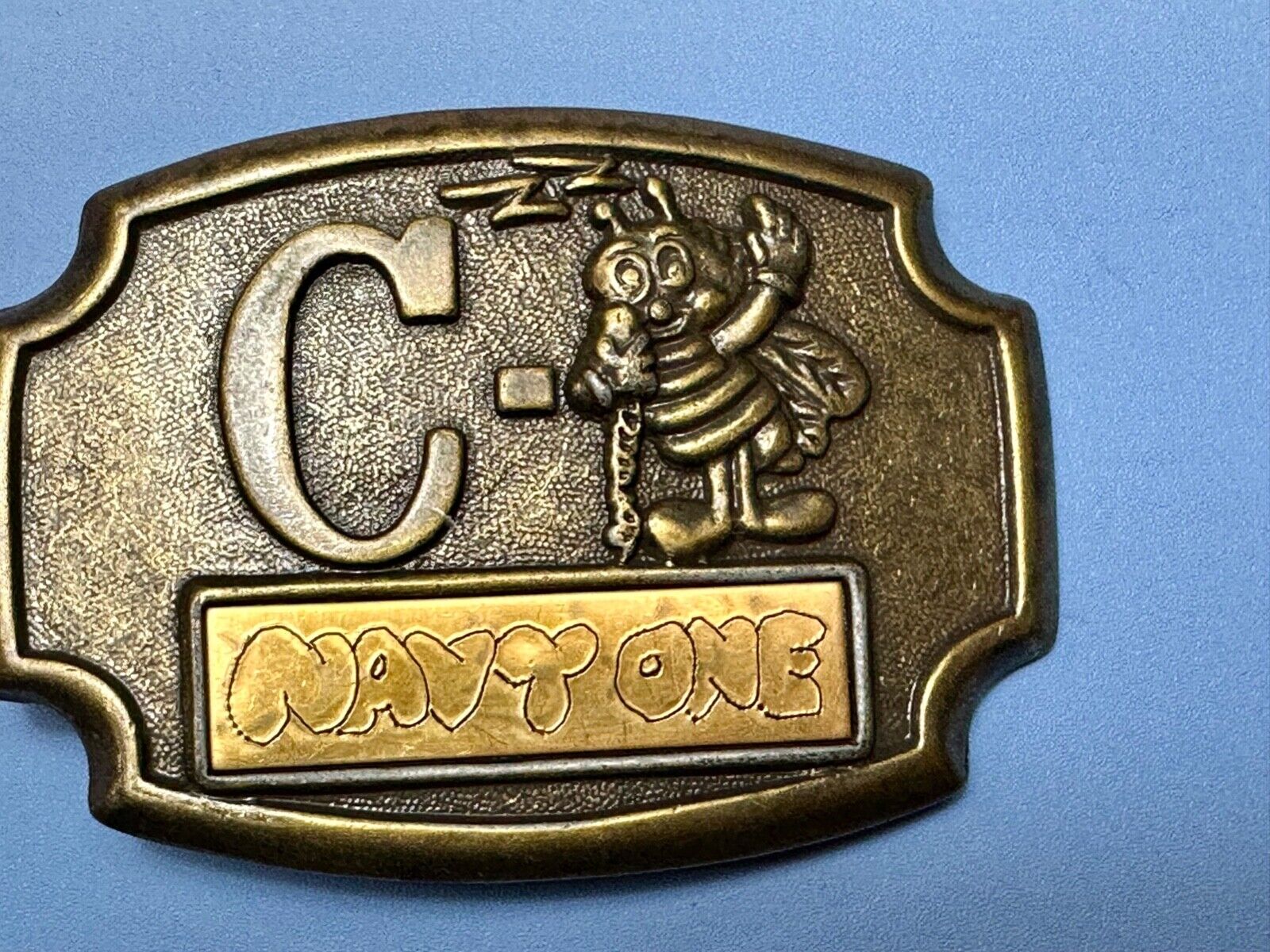U.S. NAVY SEABEE Letter and Animal - COMBAT WARFARE HERO BELT BUCKLE
