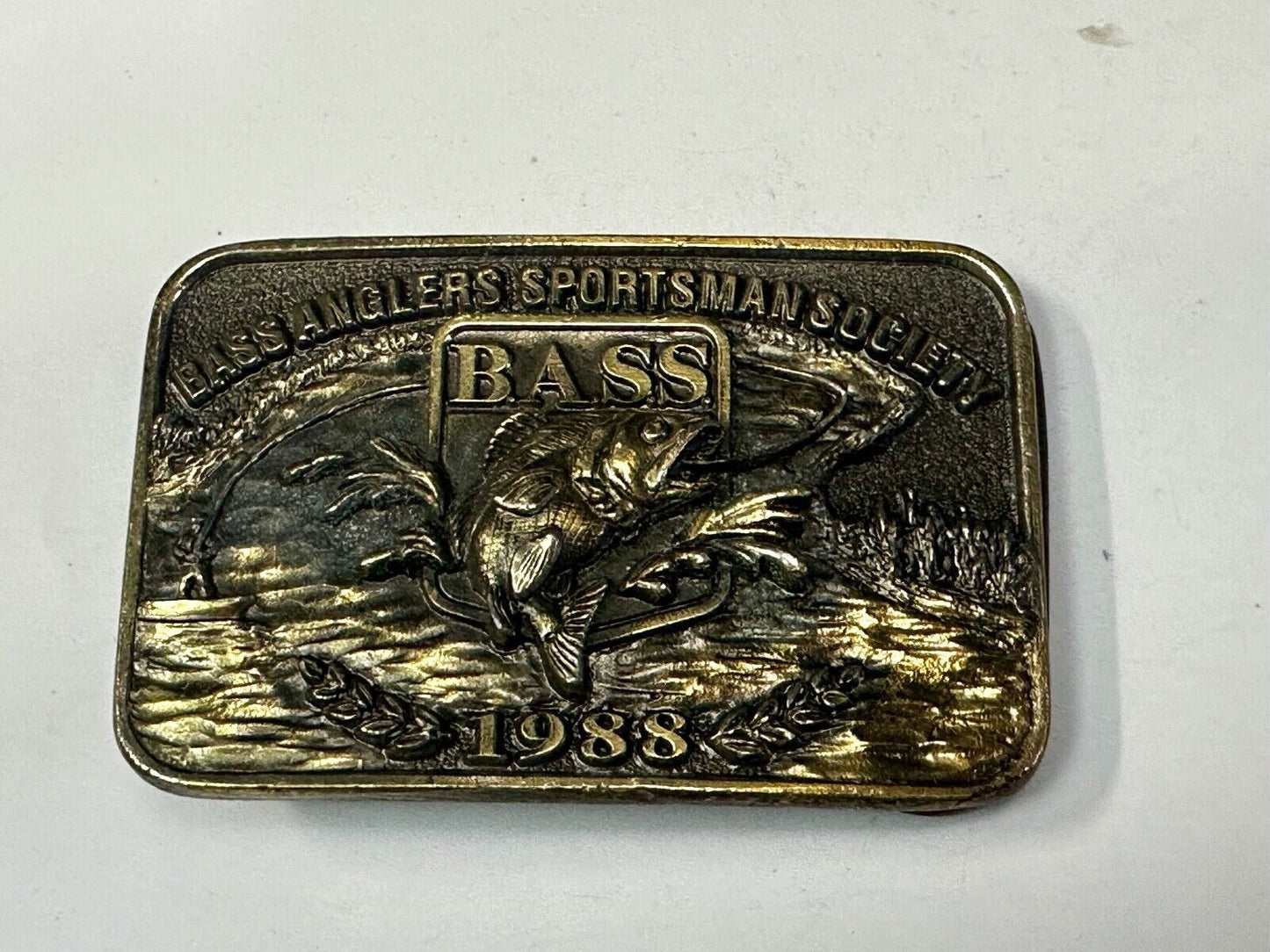 1998 BASS Anglers Sportsman Society Sport Fishing Fishermans  Belt Buckle