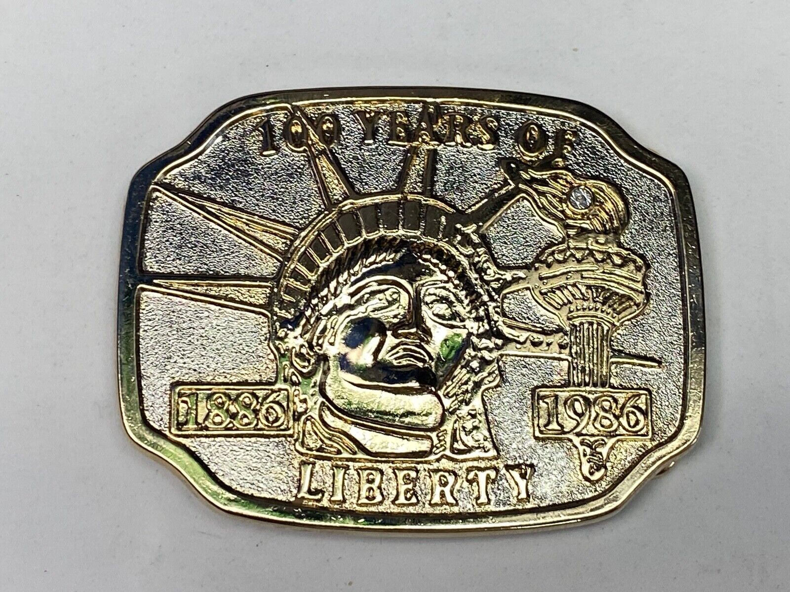 Vintage Belt Buckle 100 Years Of Lady Liberty 1886 -  1986 Statue Of Liberty