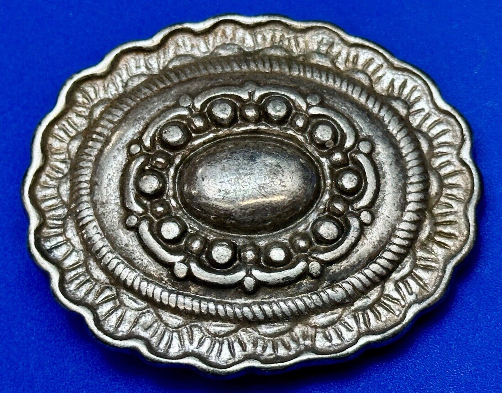 3" wide southwestern Concho Style Dress silver tone Belt Buckle