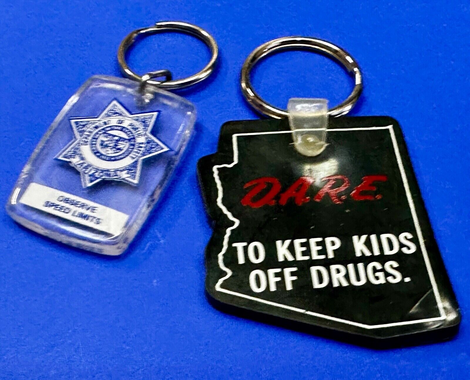 Arizona DARE and Public Safety Observe Speed Limits 2 Lot State Keychains Fobs