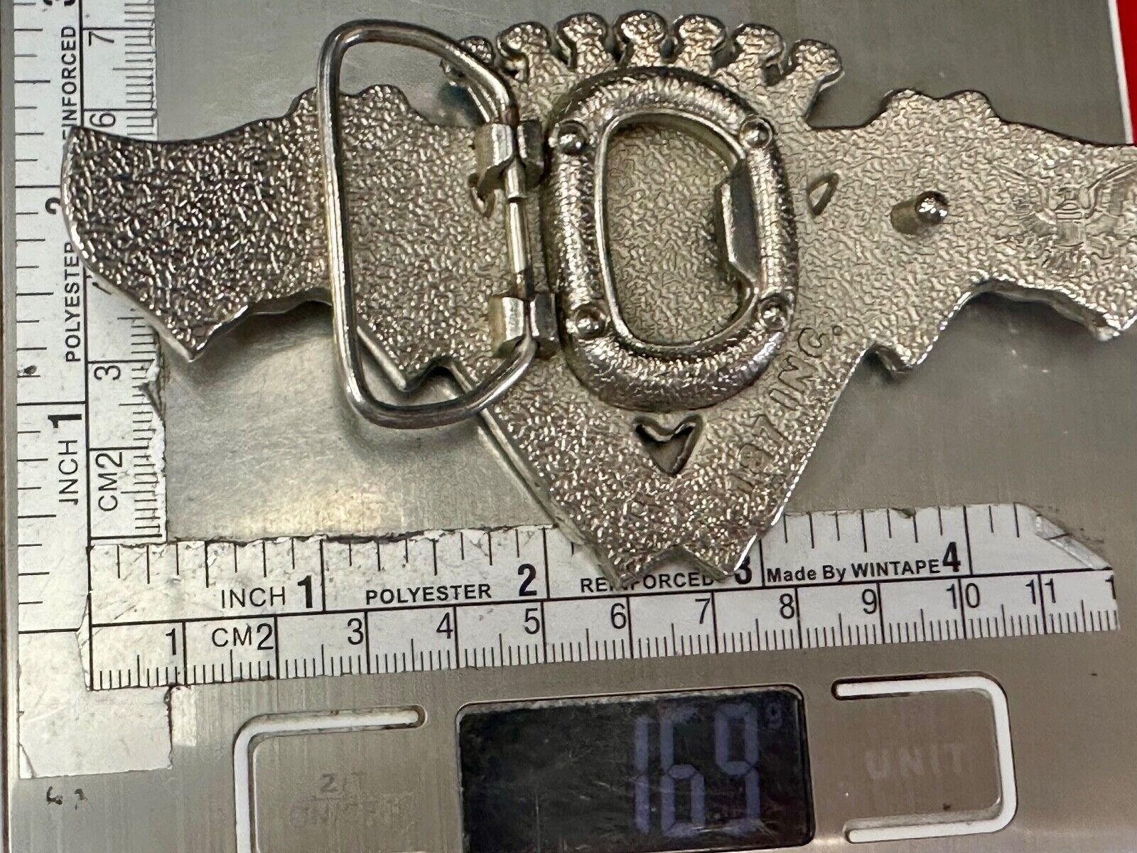 90's Pink Guns Cadillac Crown Blue crown tips LARGE cutout Belt Buckle 187 Inc