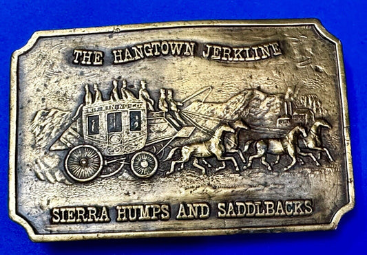The Hangtown Jerkline Sierra Humps and Saddleback Vintage Bergamot Belt Buckle