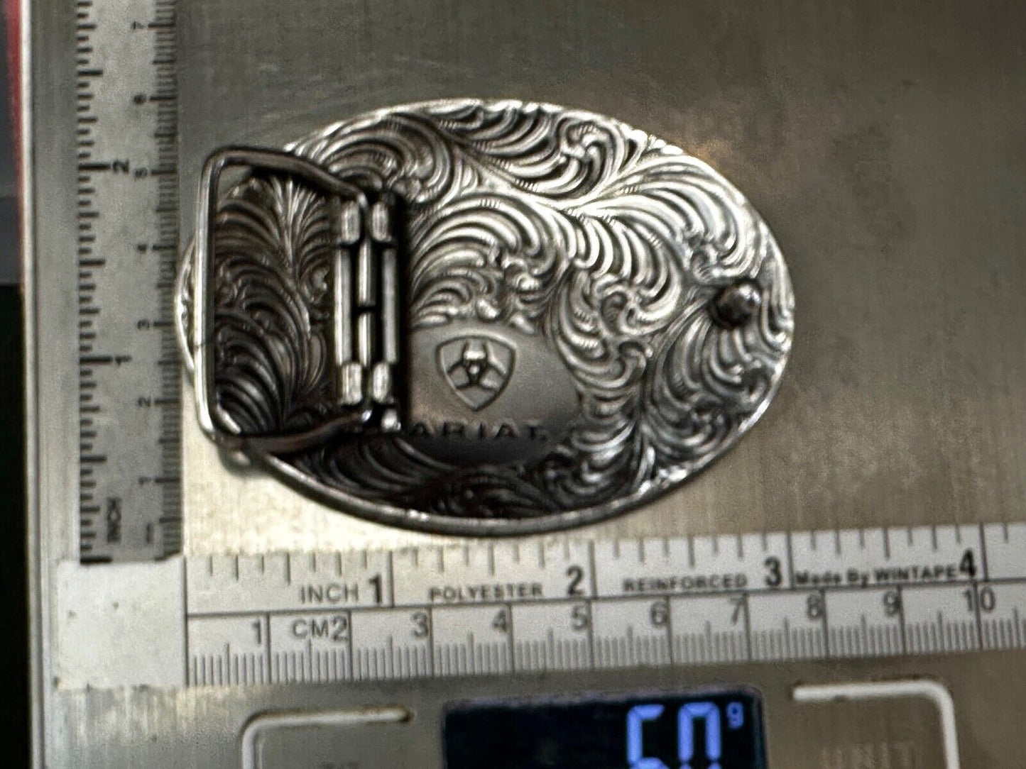 Ariat - Western flower swirl design oval replacement belt buckle