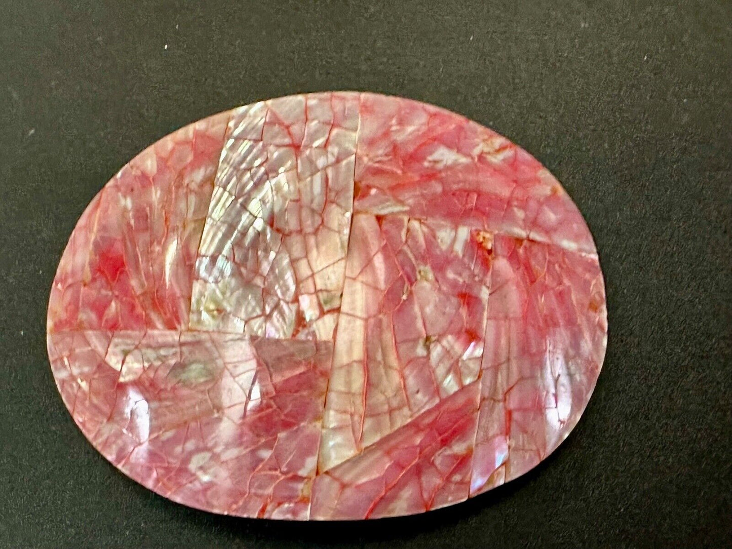 80s Charmant Beverly Hills Different Abstract Cracked Shell Style belt buckle
