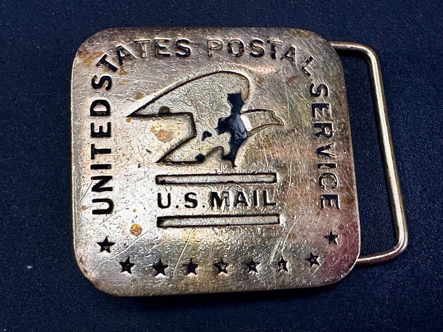 USPS United States Postal Service U.S Mail Solid Brass Belt Buckle
