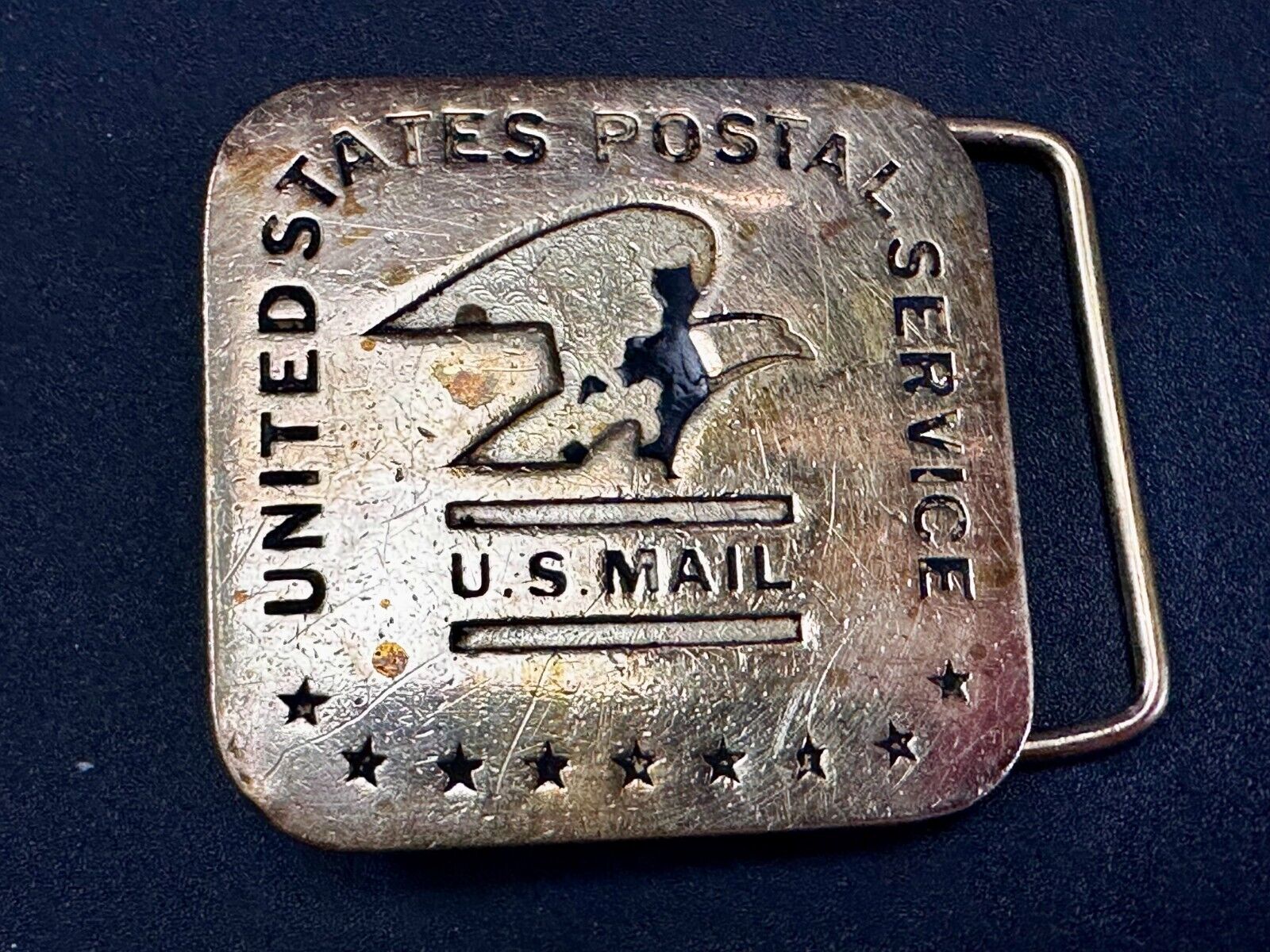USPS United States Postal Service U.S Mail Solid Brass Belt Buckle