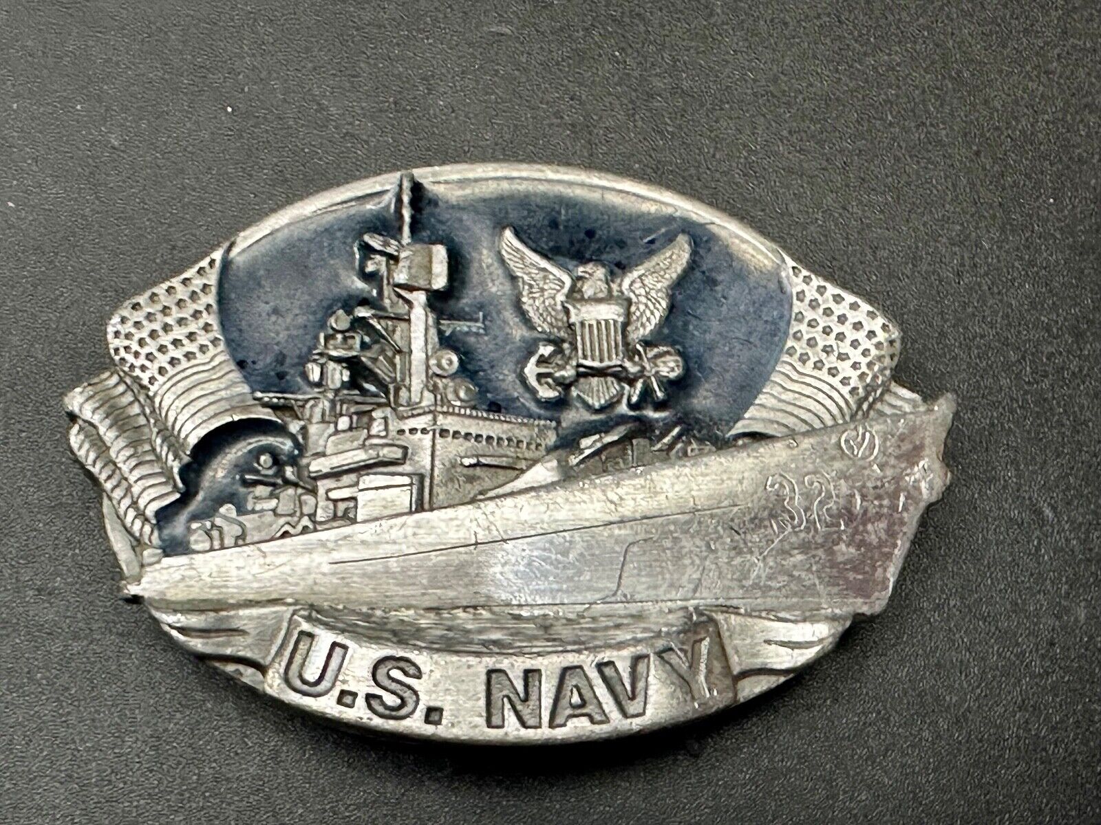 United States NAVY , Not a job, An Adventure! 1981 Bergamot Belt Buckle