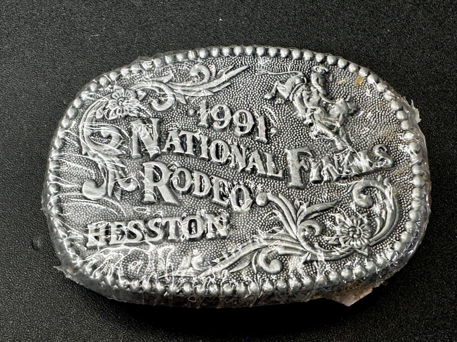 1991 Hesston National Finals Rodeo NFR Cowboys Youth Size NOS Belt Buckle