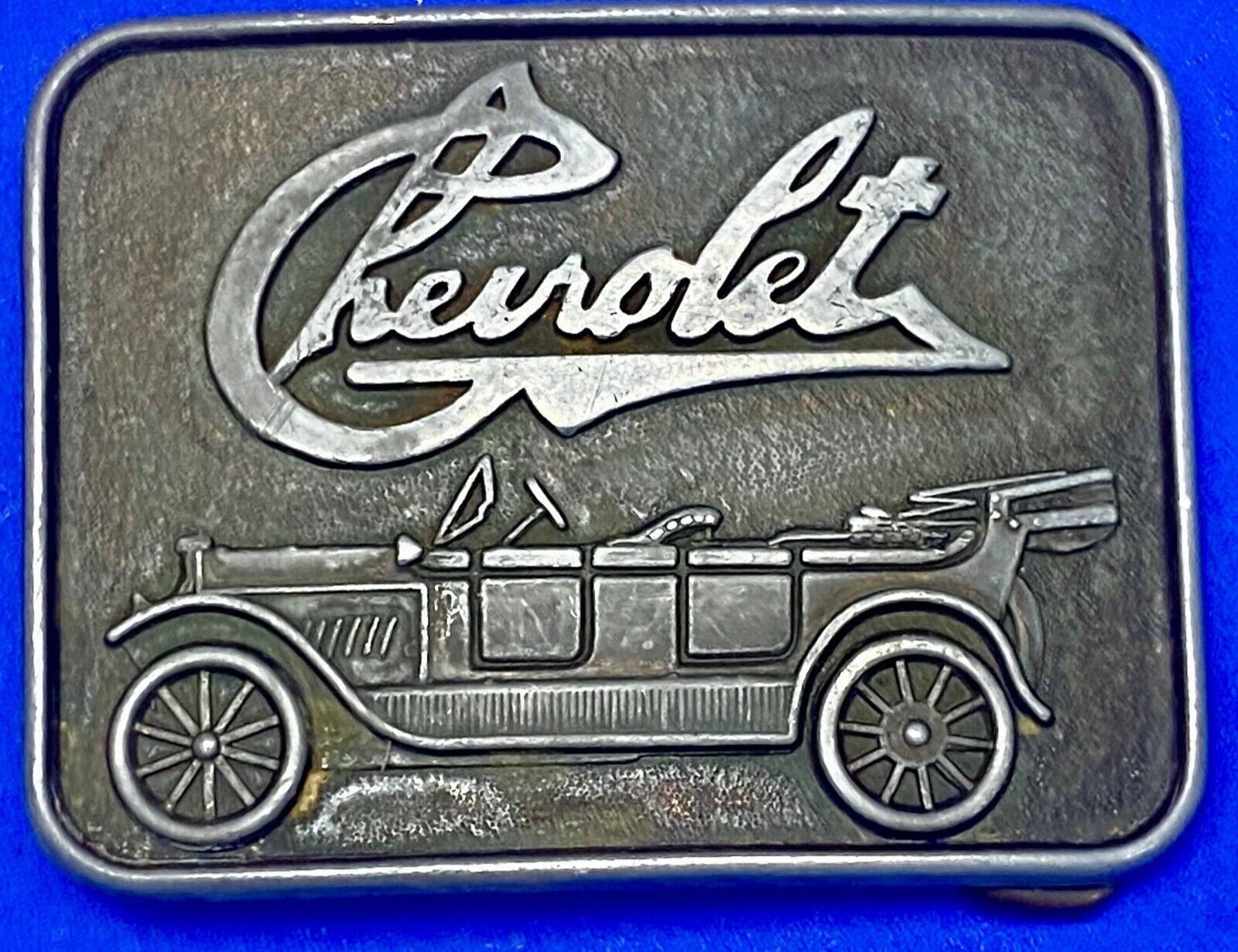 Vintage Chevrolet Chevy Antique Car logo emblem belt buckle by RJ Roberts