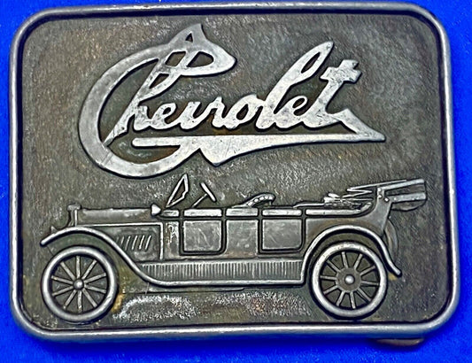 Vintage Chevrolet Chevy Antique Car logo emblem belt buckle by RJ Roberts