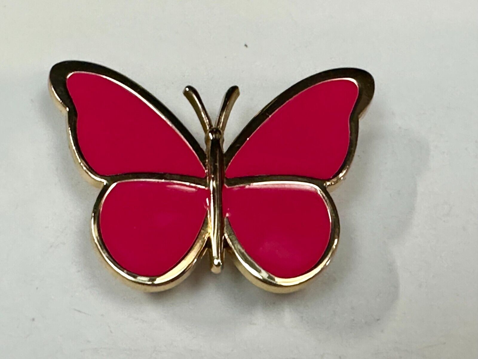 Beautiful Butterfly Shaped Cutout Pink Enameled Womens Belt Buckle