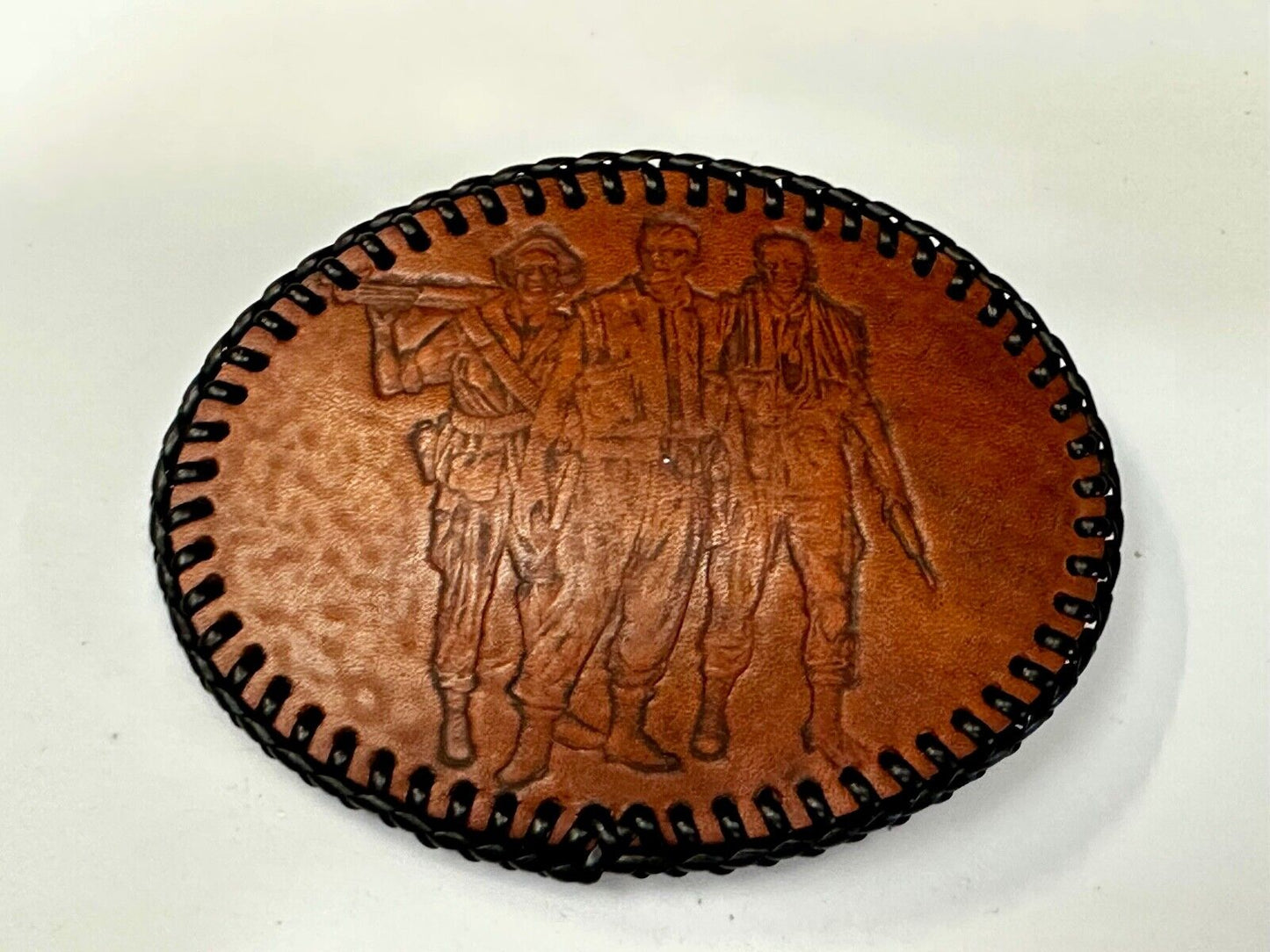 Vietnam War Memorial The Three Soldiers Statue Leather Vintage Belt Buckle