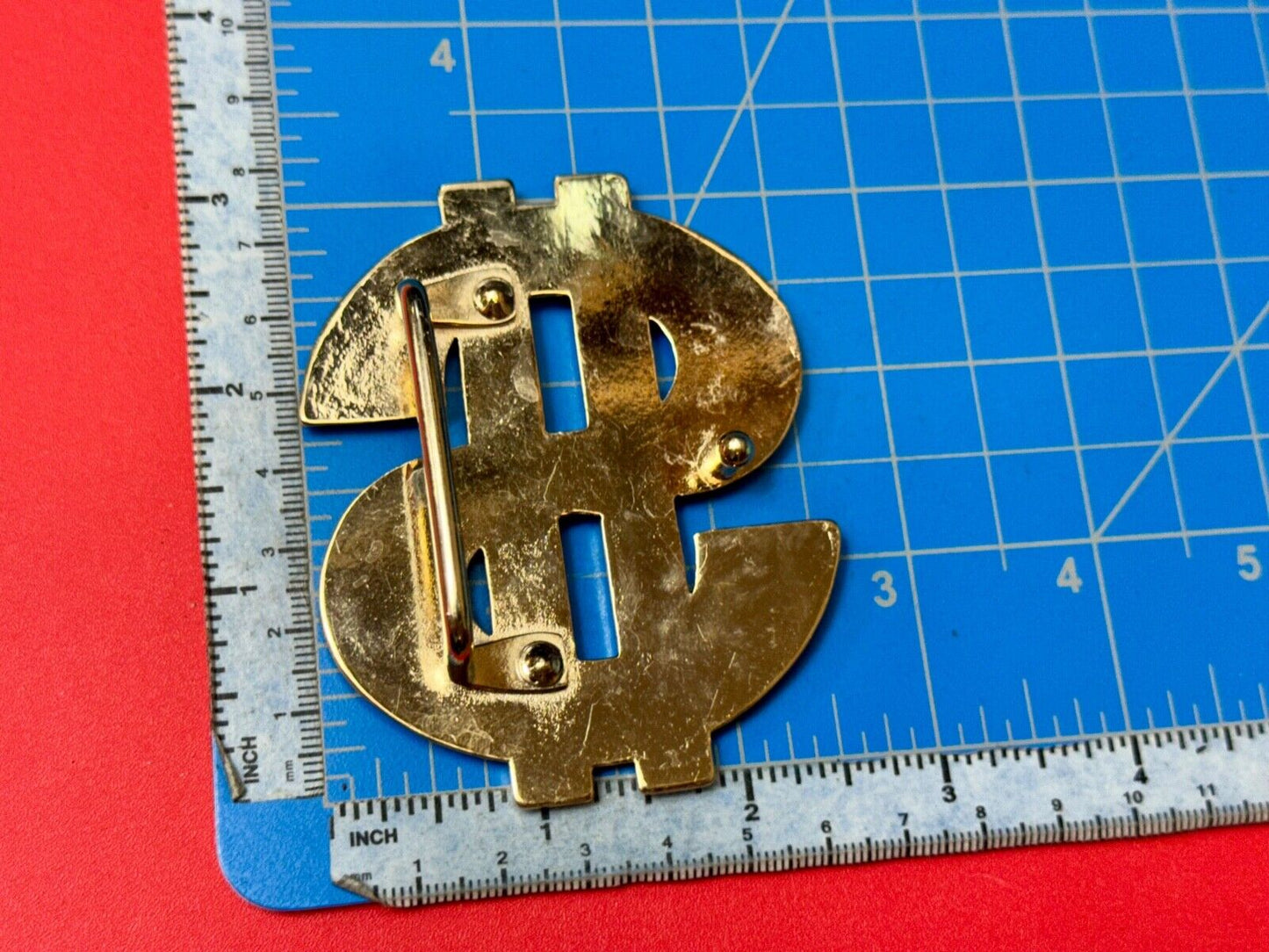 All about the $ - Jeweled Rhinestone covered Dollar Sign money cutout belt buck