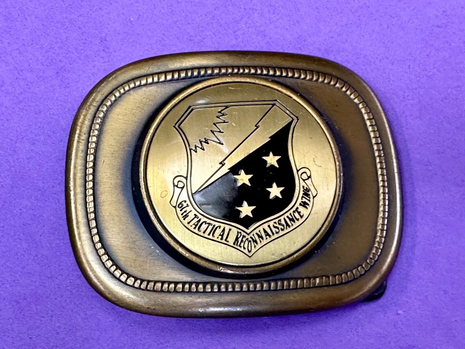 67th Tactical Reconnaissance Wing Dress Belt Buckle USAF Lux Ex Tenebris