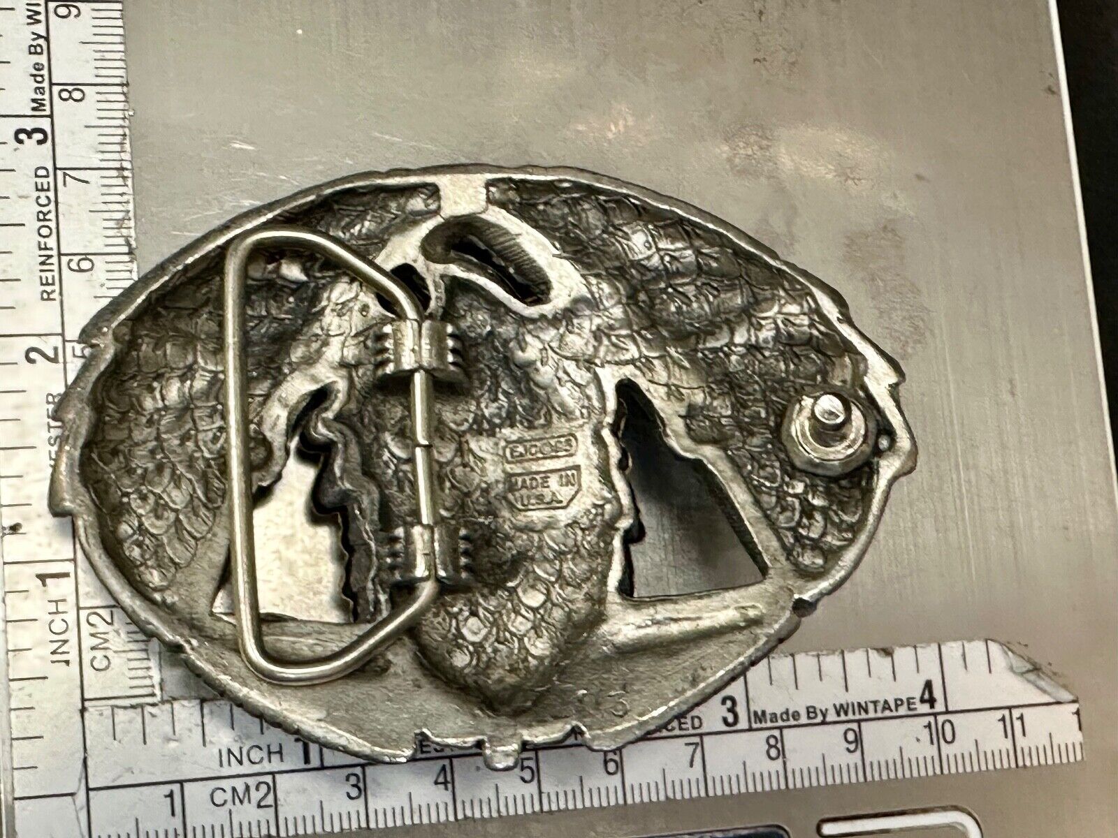 Unique Native American Indian Vintage Two tone EGE 93 Belt Buckle