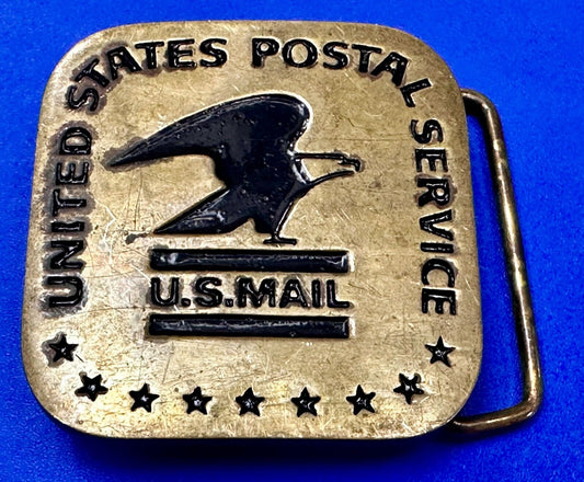 USPS United States Postal Service U.S Mail Solid Brass Belt Buckle by Baron BBB