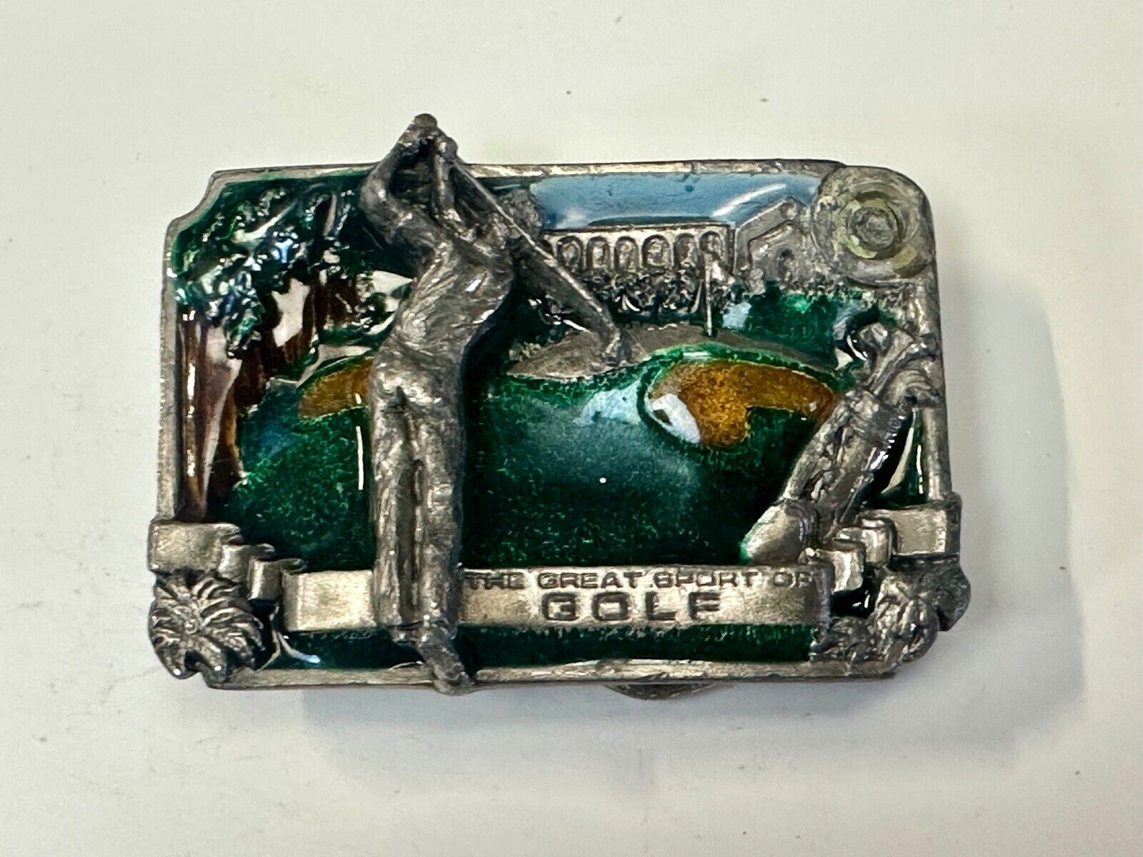 The Great Sport of Golf belt buckle - ball to the green course par handicap L-86