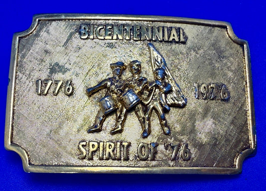 Bicentennial Spirit of America 1776-1976  Gold Color Commemorative Belt Buckle