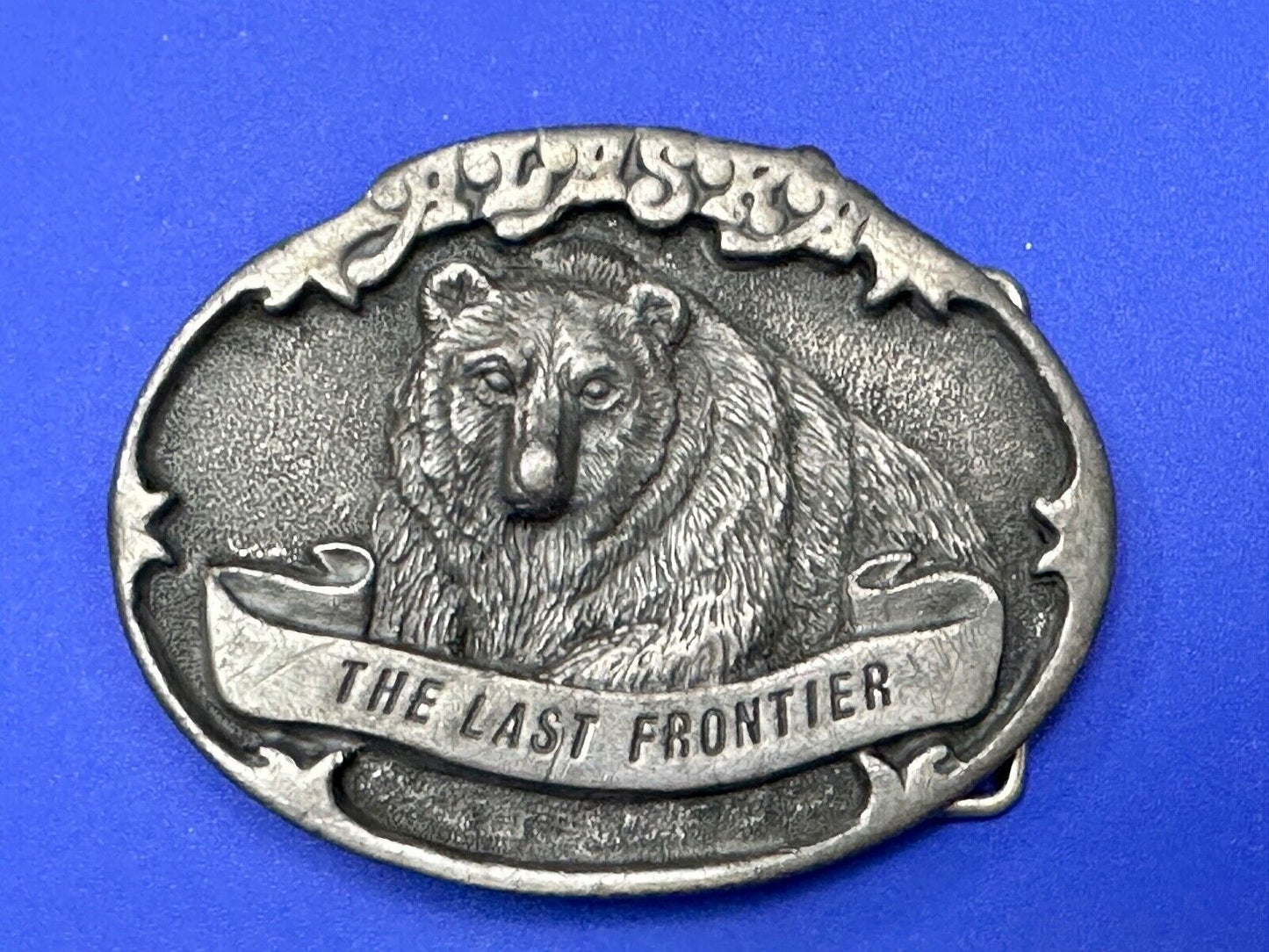 Alaska Grizzly Bear - The Last Frontier Belt Buckle by Alaska Frontier Arts