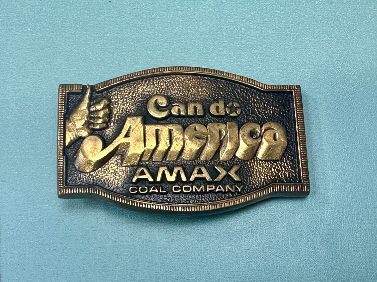 AMAX COAL COMPANY Can Do America Vintage Solid brass BTS belt buckle