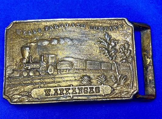 Train Steam Locomotive Wells Fargo & co West Arkansas Collectable belt buckle