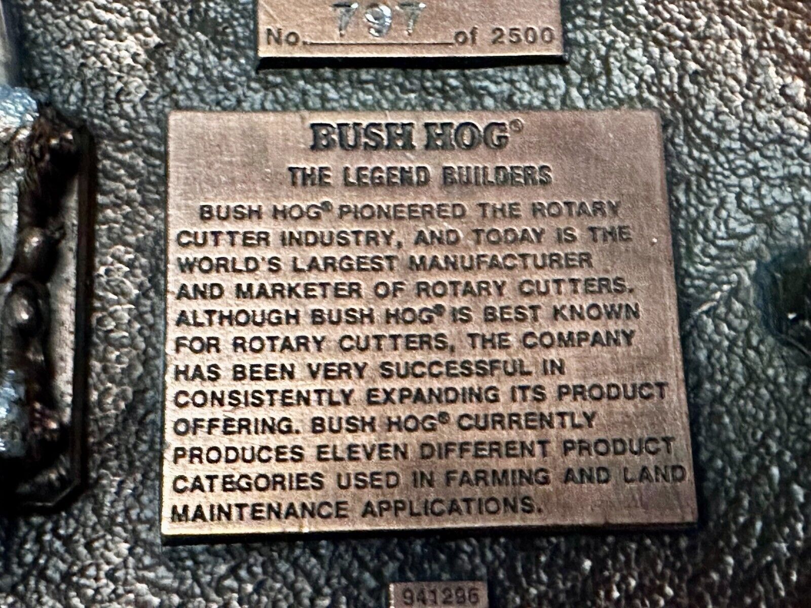 1995 Bush Hog Vintage Farm Agriculture Lawn Care Belt Buckle By Spec Cast