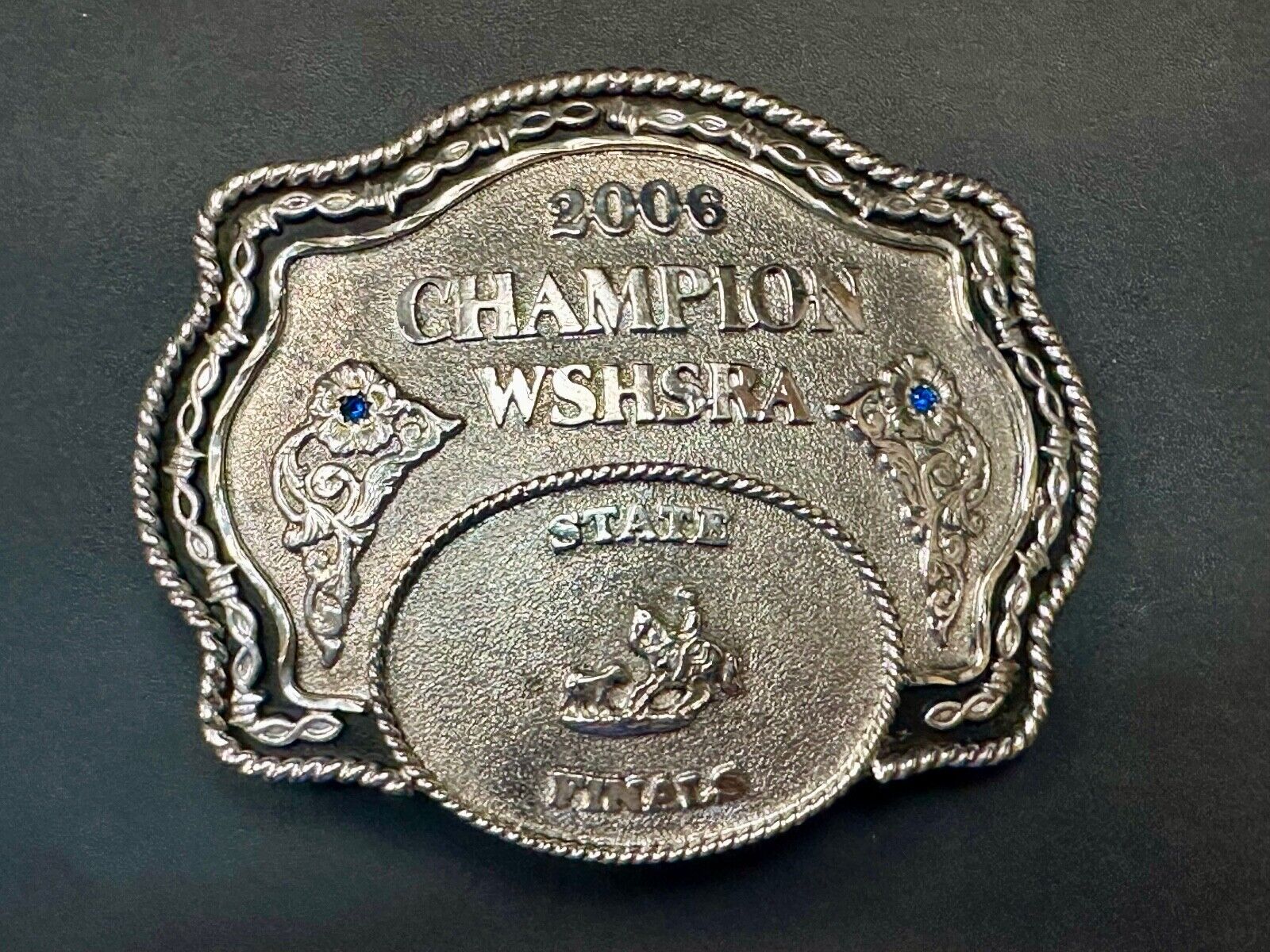 2006 CHAMPION WSHSRA State Finals Trophy belt buckle by Lone Star Silversmiths