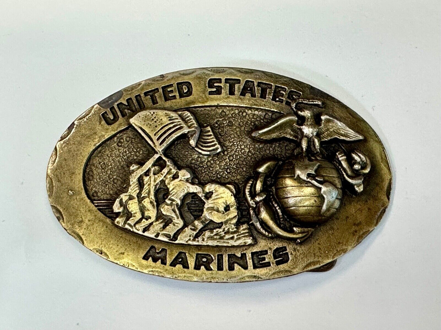 United Sates Marines Fallen Soldiers Monument  Flag 1975 Baldwin belt buckle