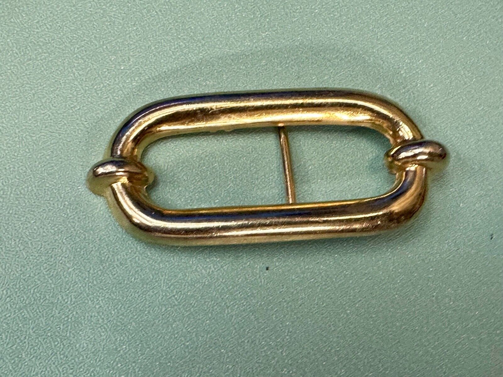 Vintage gold tone Tube Link Pattern belt buckle
