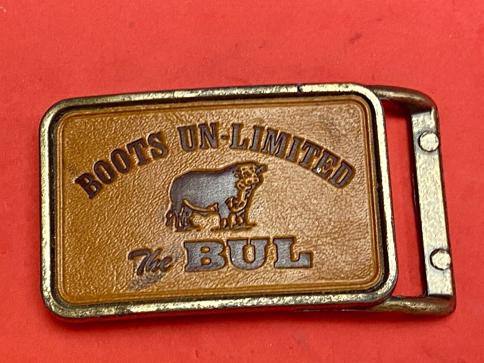 Vintage Leather belt buckle BOOTS unlimited - The Bul  Bull  Pooler GA Company 