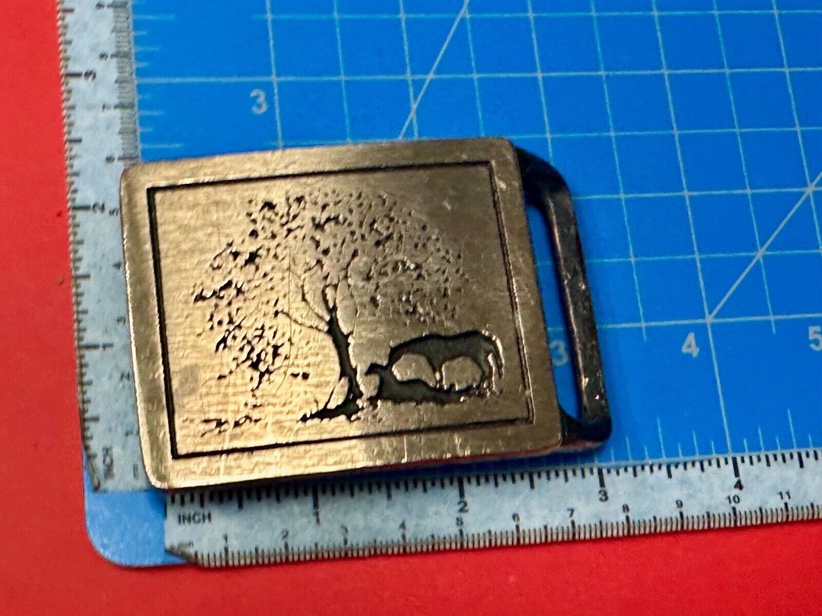 Two Horses - Vintage Tech Ether Guild ART belt buckle