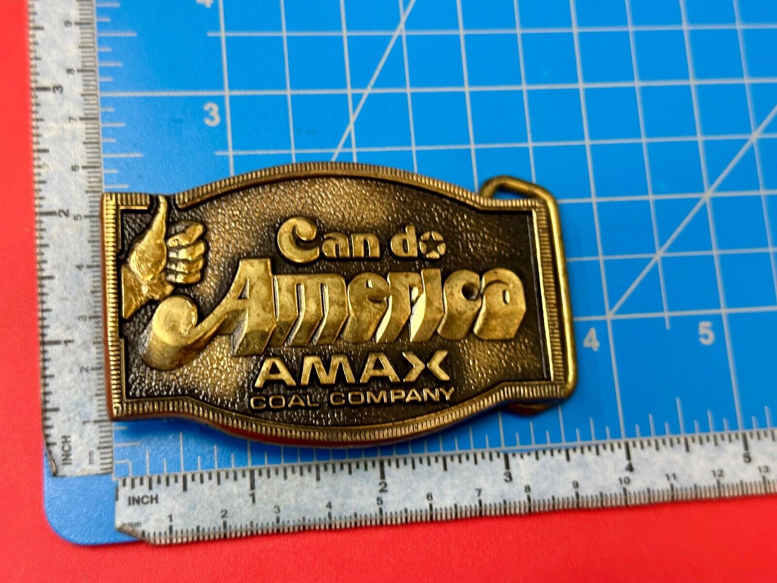 AMAX COAL COMPANY Can Do America Vintage Solid brass BTS belt buckle