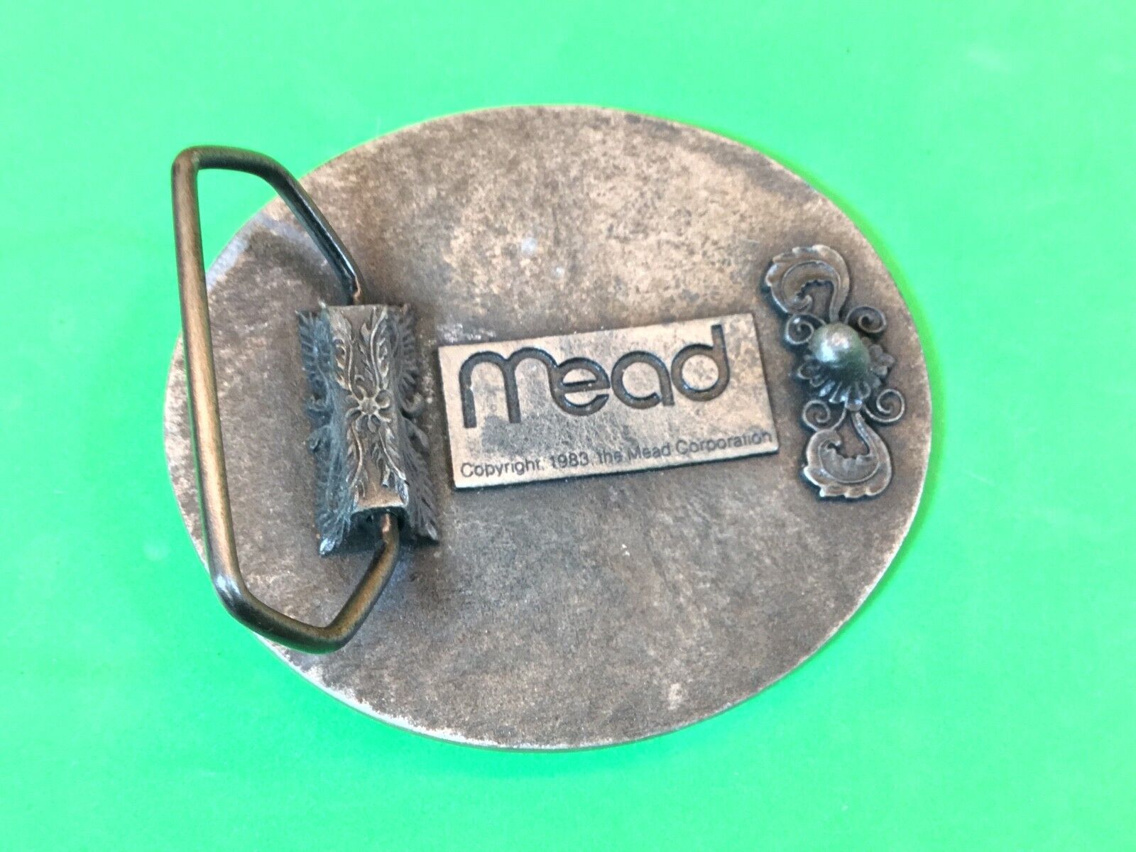 Vintage Houston 83 NSDA  belt buckle - National Soft Drink Assn!  Horse Cowboy  