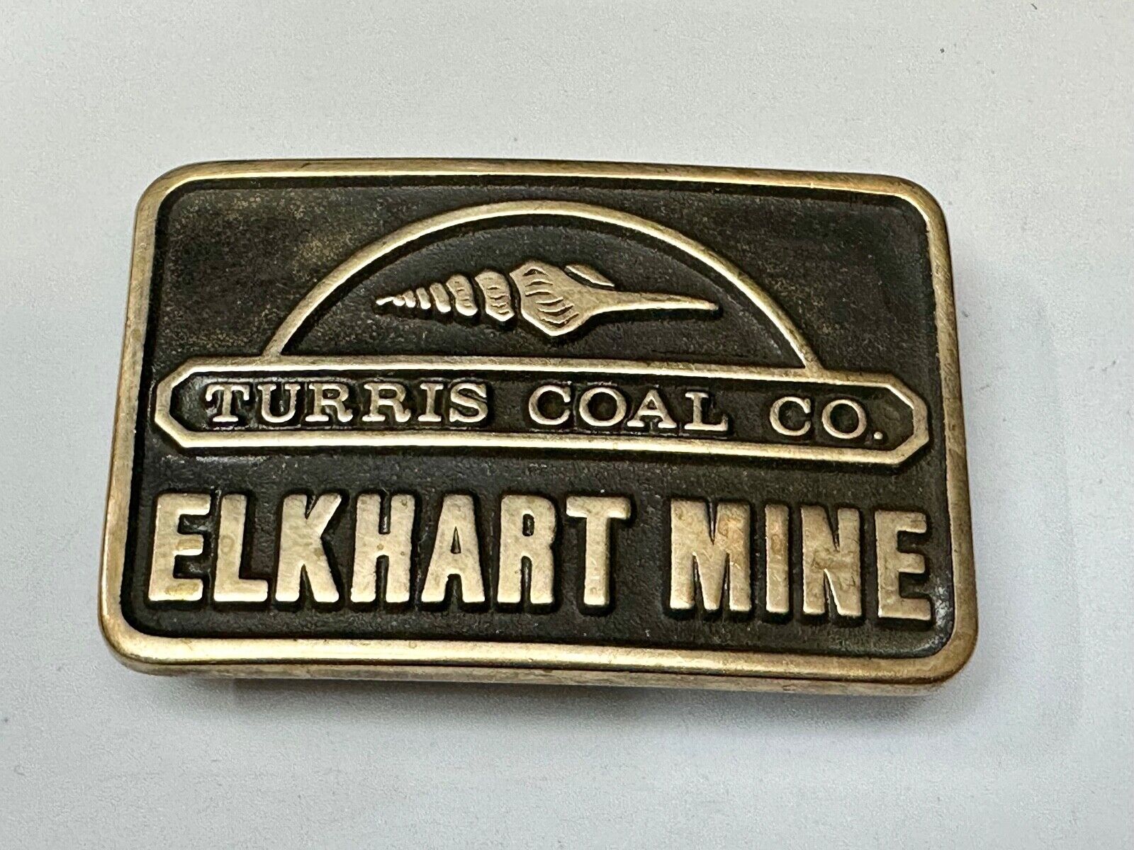 Turris Coal Company Elkhart Mine Illinois Solid Brass Anacortes Belt Buckle