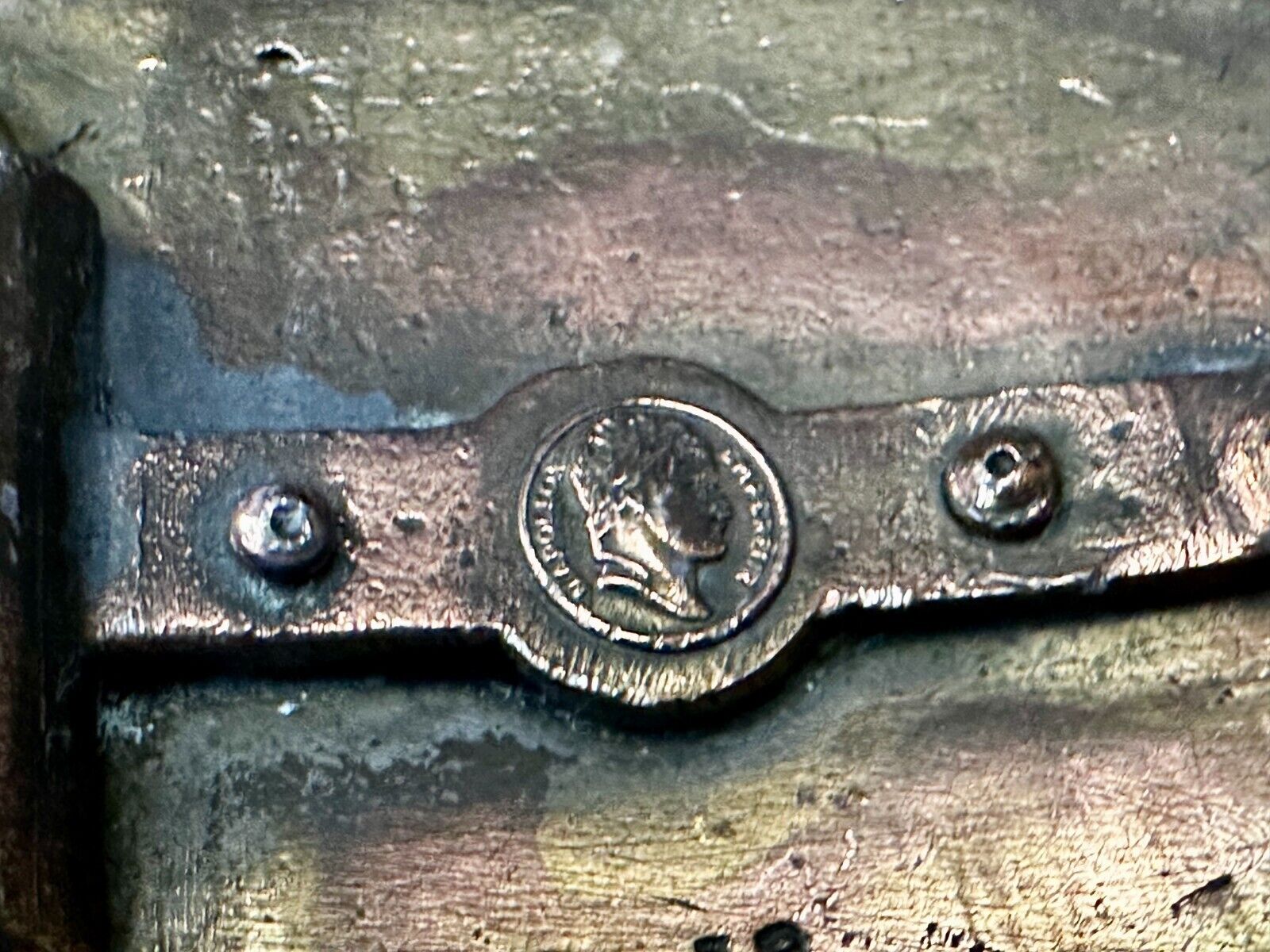 Artisan Metalwork Grid Hole Pattern Hippy Vibe Belt Buckle By Bergamot B-12