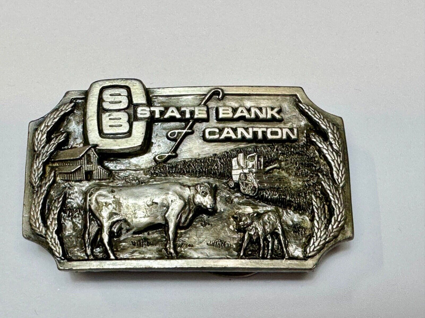 Vintage 1982 The state bank of Canton charted 1895 collectable rare belt buckle