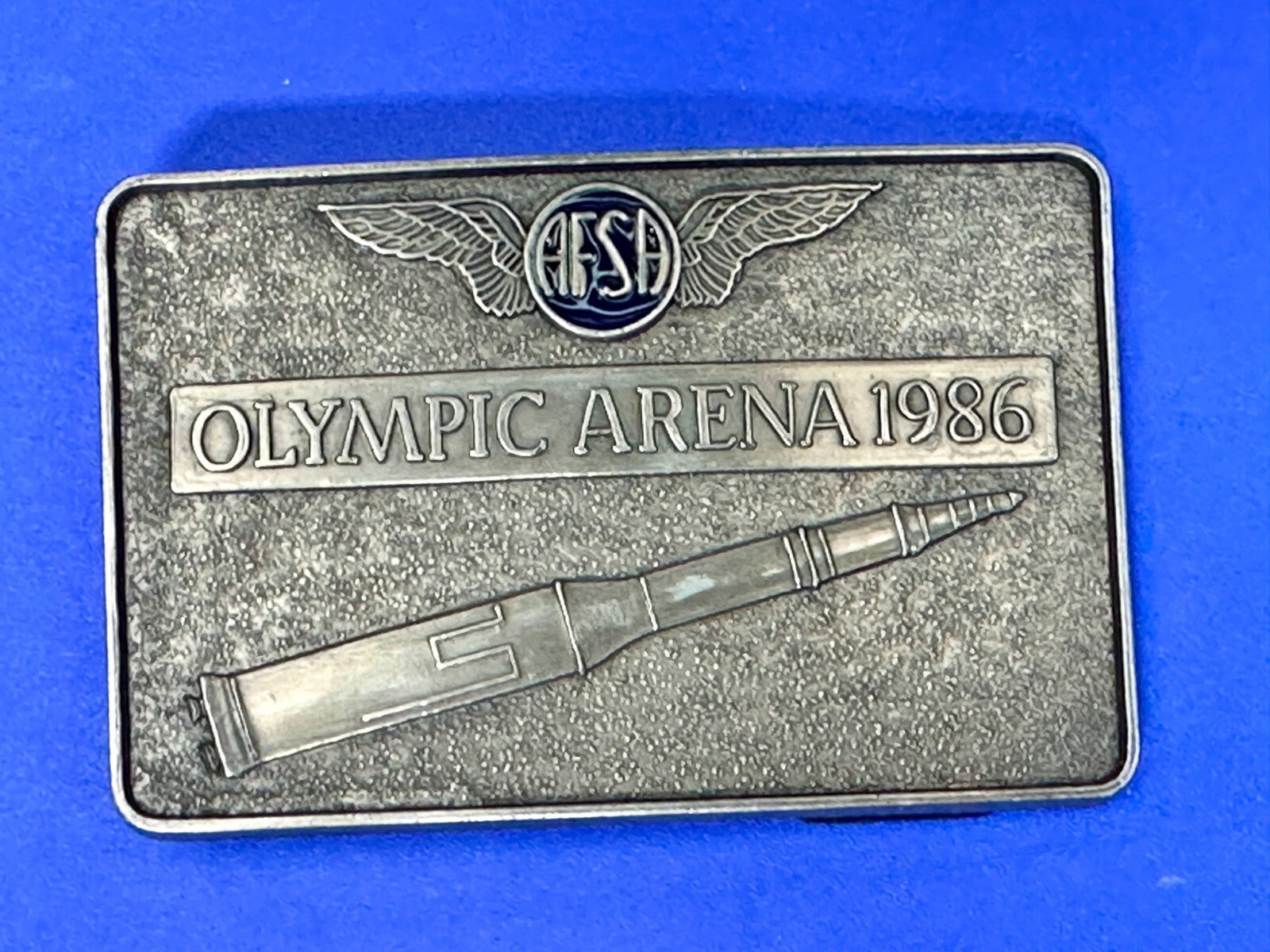 AFSA Air Force Sergeants Association Olympic Arena 1986 Rocket Belt Buckle